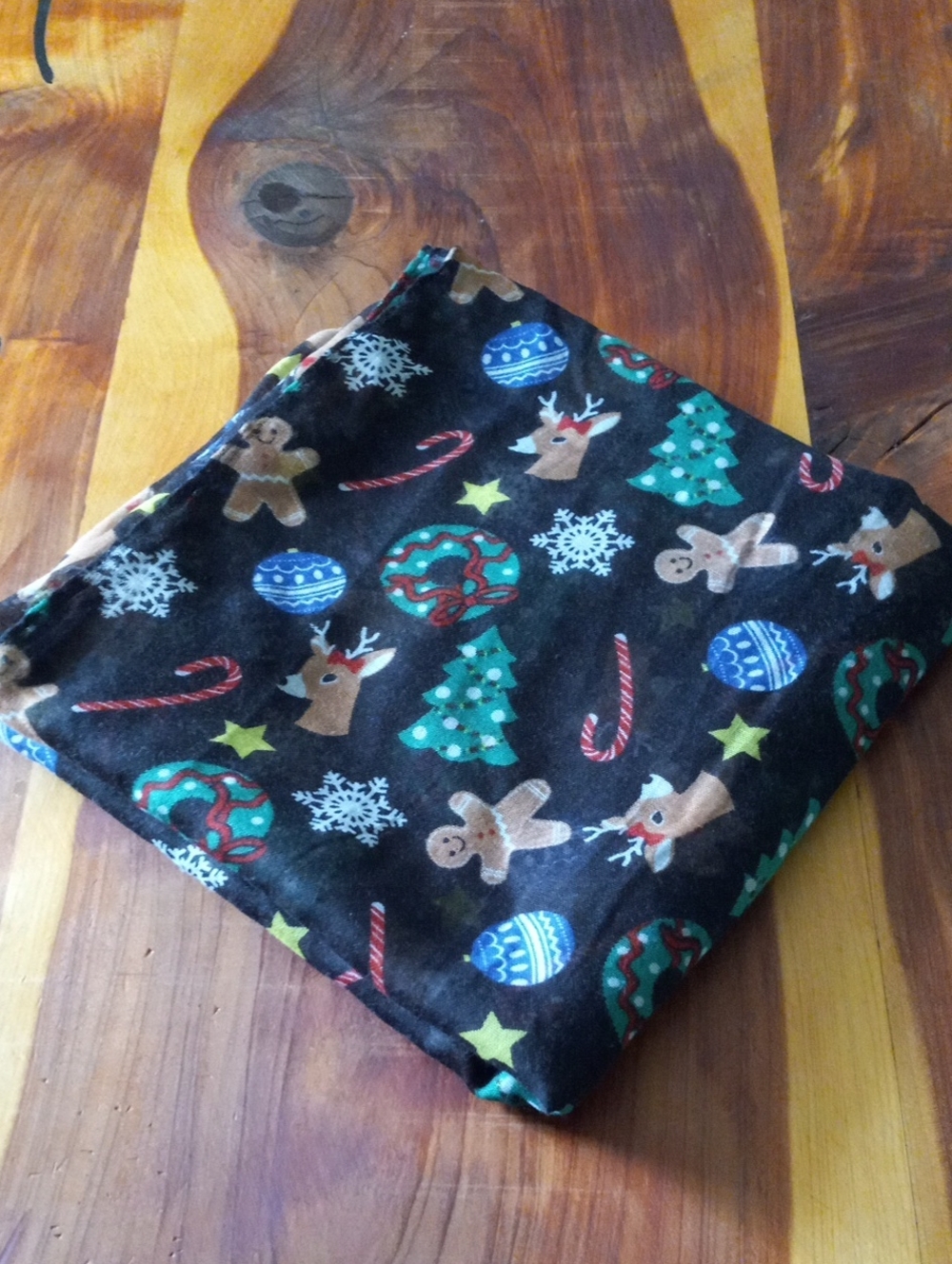 Festive Christmas Holiday Pattern Scarf Black Lightweight Sheer